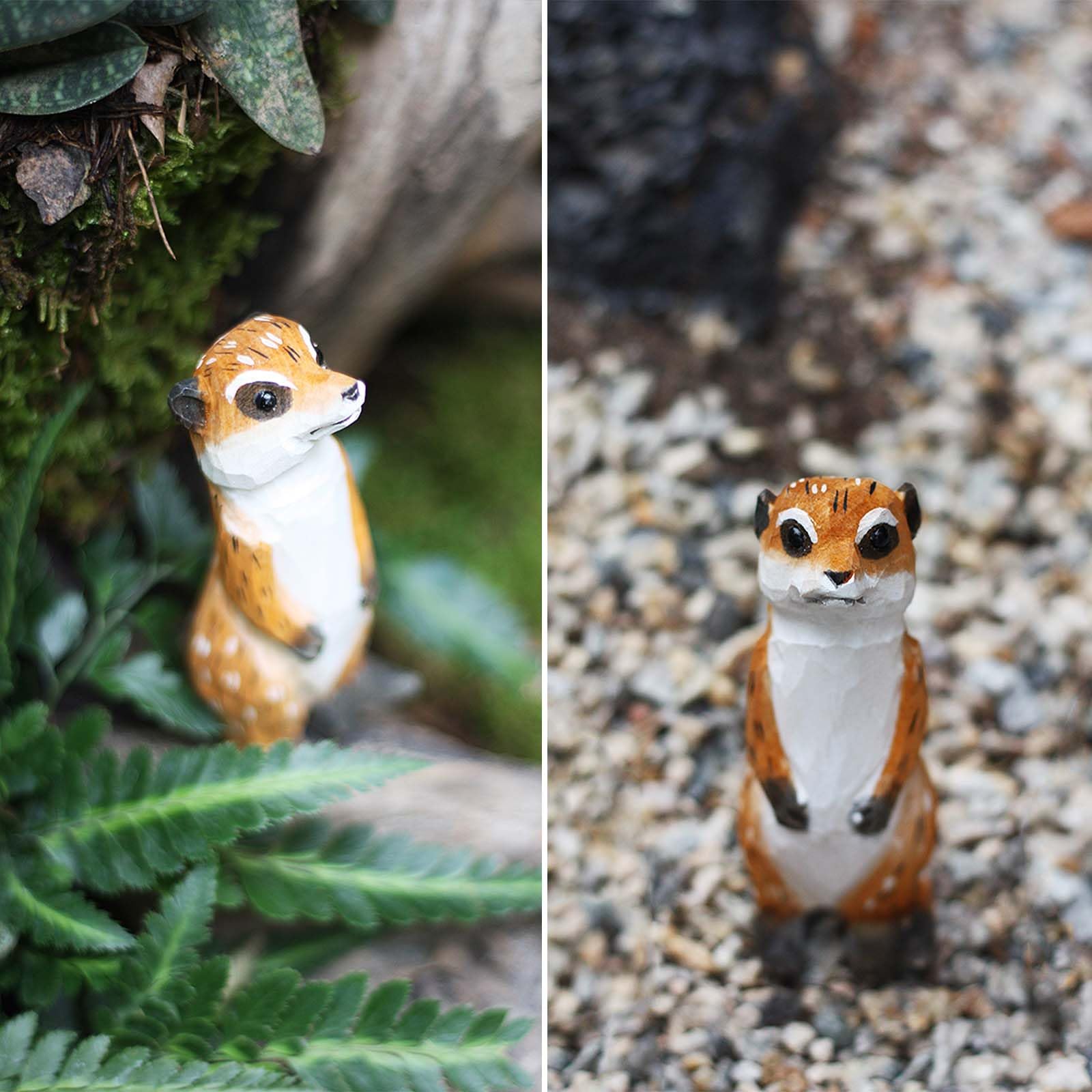 Amazon.co.jp: かわいい ミーアキャット 置物 木彫り インテリア雑貨